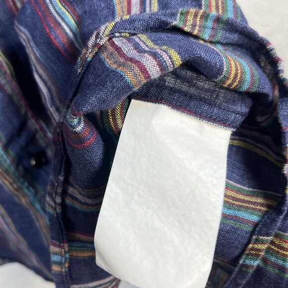 Rodd and Gunn Mens M Linen Striped Shirt Rugged Rodeo Western Lightweight - Picture 3 of 8